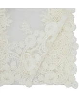 Saro Lifestyle Floral Net Lace Table Runner, 15" x 72"