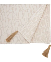 Saro Lifestyle Mixed Linen Jacquard Table Runner