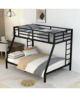 Metal Twin Xl over Queen Bunk Bed for Teens and Adults, Space-Saving/Noise Reduced/No Box Spring Needed
