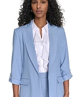 Calvin Klein Petite Faux Denim 3/4-Sleeve Blazer