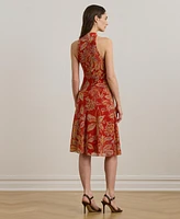 Lauren Ralph Women's Floral Georgette Halter Dress