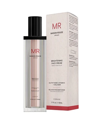 Maison Rouge Brightening Face Cream by Codeage – Glutathione Cream, Collagen Peptides, Vitamin E, CoQ10 – Radiance & Antioxidant Complex – Refillable