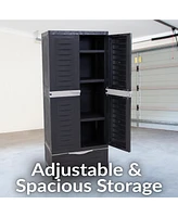 Lockable Storage Cabinet – Indoor or Outdoor Utility with 3 Adjustable Shelves