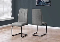 Set of Two Upholstered Polyester Slat Back Dining Side Chairs
