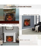 28" Infrared Electric Fireplace with Trim, Touch Panel Heater, Firebox and Sound