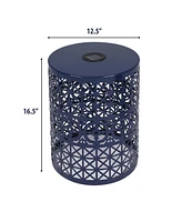 Solar Powered Side Table with Unique Light Patterns for Indoor and Outdoor Ambiance