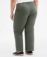 On 34th Trendy Plus Solid High-Rise Braid-Detail Pants, Exclusively at Macy's