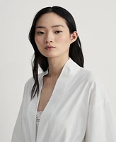 Mango Women's Lace Detail Cotton Robe
