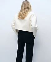 Mango Women's Perforated Trim Cotton Jacket