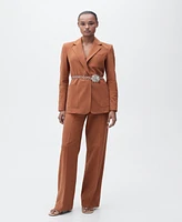Mango Women's Cotton and Linen-Blend Suit Pants