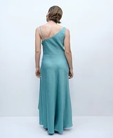 Mango Women's Asymmetrical Creased-Effect Dress