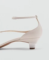 Mango Women's Wide Strap Leather Sandals