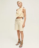 Mango Women's Wrinkled Fabric Balloon Effect Blouse