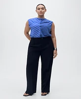 Mango Women's Combined Striped Blouse