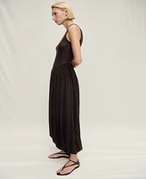 Mango Women's Puffed Hem Semi-Transparent Dress