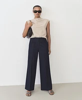 Mango Women's High-Waisted Wide Leg Jeans
