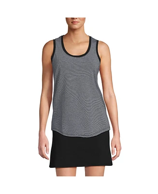 Lands' End Women's Tall Sleeveless Power Performance Scoop Neck Curved Hem Tunic Tank