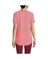 Lands' End Women's Short Sleeve Power Performance Scoop Neck Curved Hem Tunic Tee