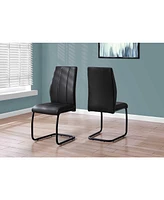 Set of Two Upholstered Faux Leather Dining Side Chairs