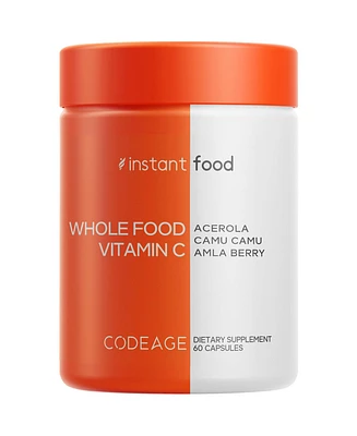Codeage Whole Food Vitamin C Supplement - Acerola Cherry, Camu Camu, Amla Berry & Rose Hips Blend - Citrus Bioflavonoids
