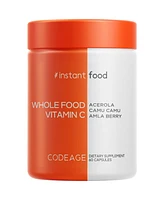 Codeage Whole Food Vitamin C Supplement - Acerola Cherry, Camu Camu, Amla Berry & Rose Hips Blend - Citrus Bioflavonoids