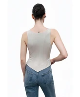 Nocturne Women's Denim Garnished Jumpsuit