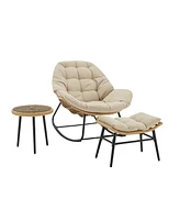 Manhattan Comfort 31" -Pc. Metal Benson Modern Upholstered Patio Rocking Chair Set