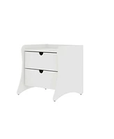 Manhattan Comfort 19.68" Wood Coney Mid-Century Modern 2-Drawer Nightstand