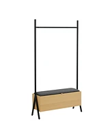 Manhattan Comfort 70.9" Wood Paloma Modern Upholstered Open Hanging Closet
