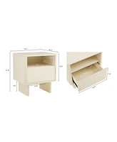 Manhattan Comfort 21.9" 2-Pc. Wood Ella Modern 2-Full Extension Drawer Nightstand Set