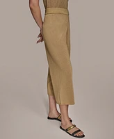 Donna Karan New York Women's Cropped Metallic Knit Pull-On Pants