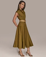 Donna Karan New York Women's Belted Cap-Sleeve Dress