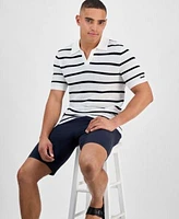 Karl Lagerfeld Mens Stripe Polo Shirt Shorts