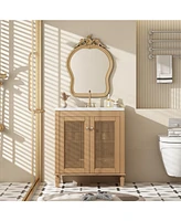 30" Freestanding Resin Sink Vanity Set with Drawer and Cabinet