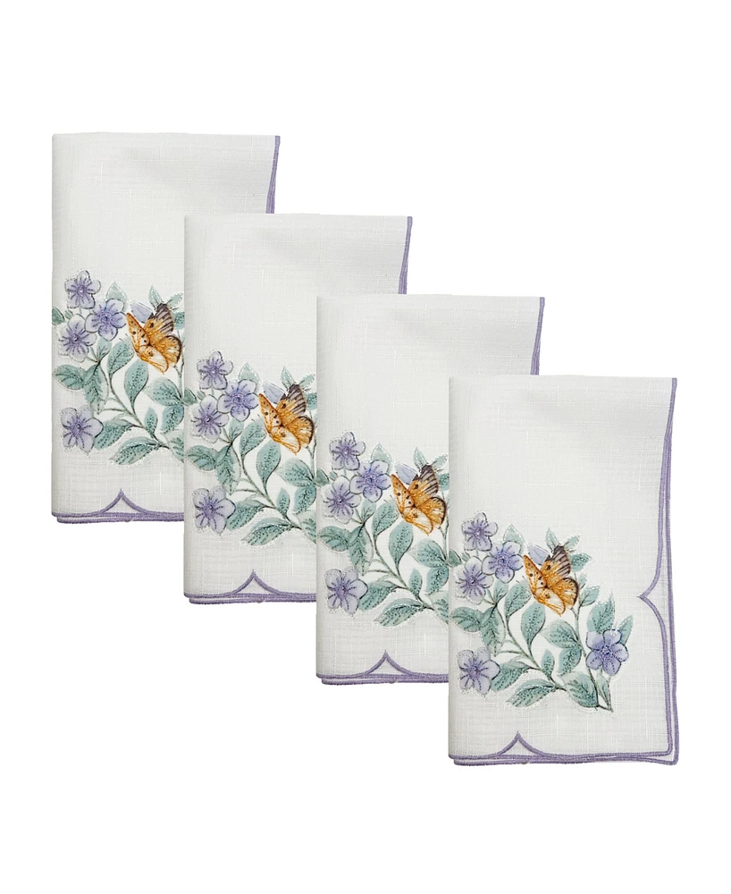 Lenox Butterfly Meadow Flutter Fabric Napkins, Set of 4