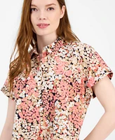 Tommy Hilfiger Women's Floral-Print Cotton Modern Camp Shirt
