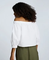 Kenneth Cole Women's Cropped Off-The-Shoulder Top