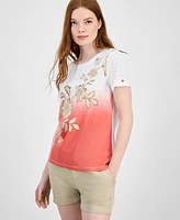 Tommy Hilfiger Women's Placed Floral Ombre T-Shirt
