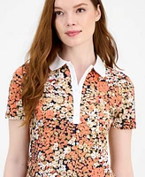 Tommy Hilfiger Women's Floral-Print Polo Shirt
