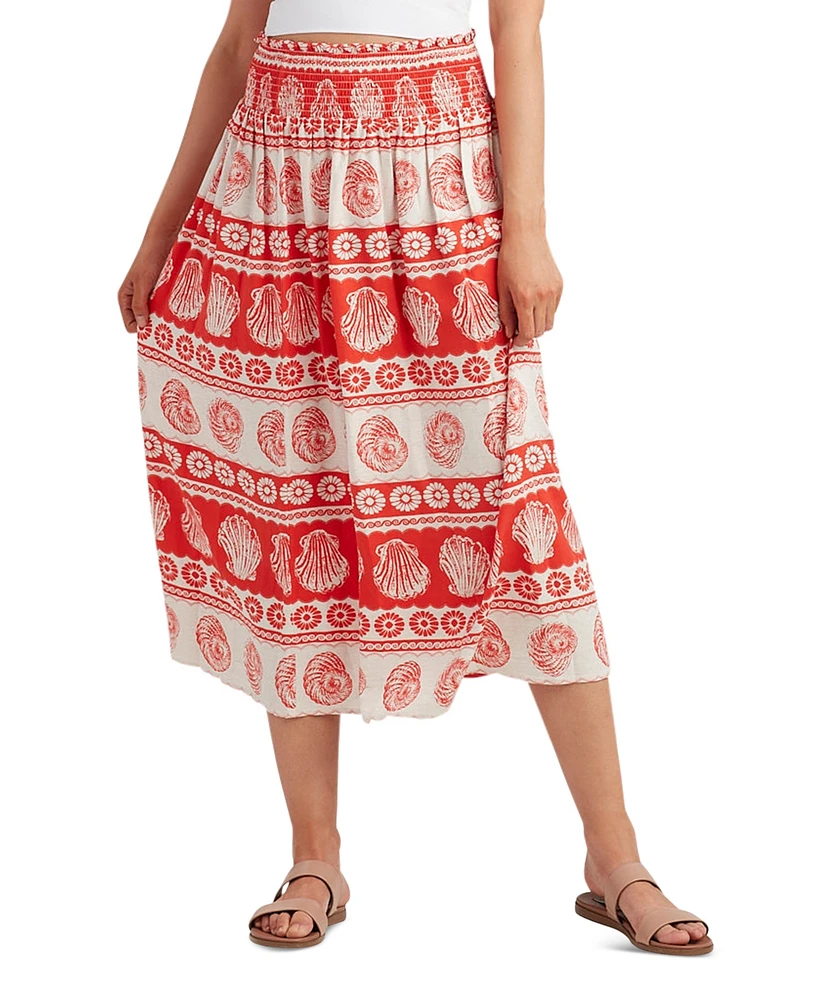 Bcx Juniors' Printed Linen-Blend Maxi Skirt