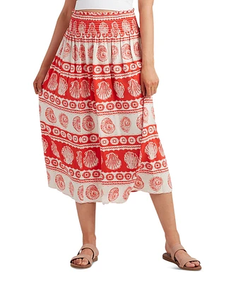 Bcx Juniors' Printed Linen-Blend Maxi Skirt