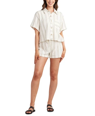 Bcx Juniors' Striped Short-Sleeve Shirt