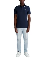 Karl Lagerfeld Paris Men's Short Sleeve Tipped Logo Polo Shirt