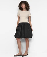 Dkny Women's Mixed Media Bubble Dress