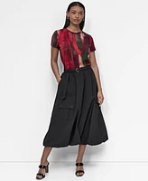 Dkny Women's Rumpled Tech Cargo Skirt