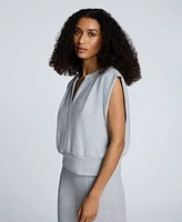 Kenneth Cole Women's Pleated-Shoulder Split-Neck Tank Top