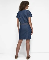 Dkny Women's Button-Front Denim Mini Dress