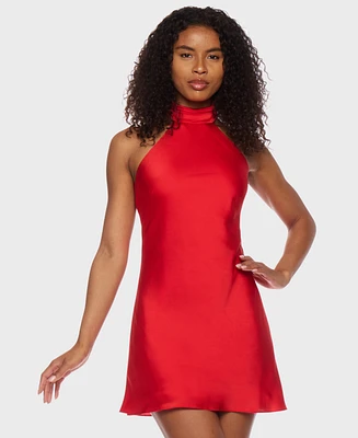 Alex & Sophia Juniors' Open-Back Halter Dress
