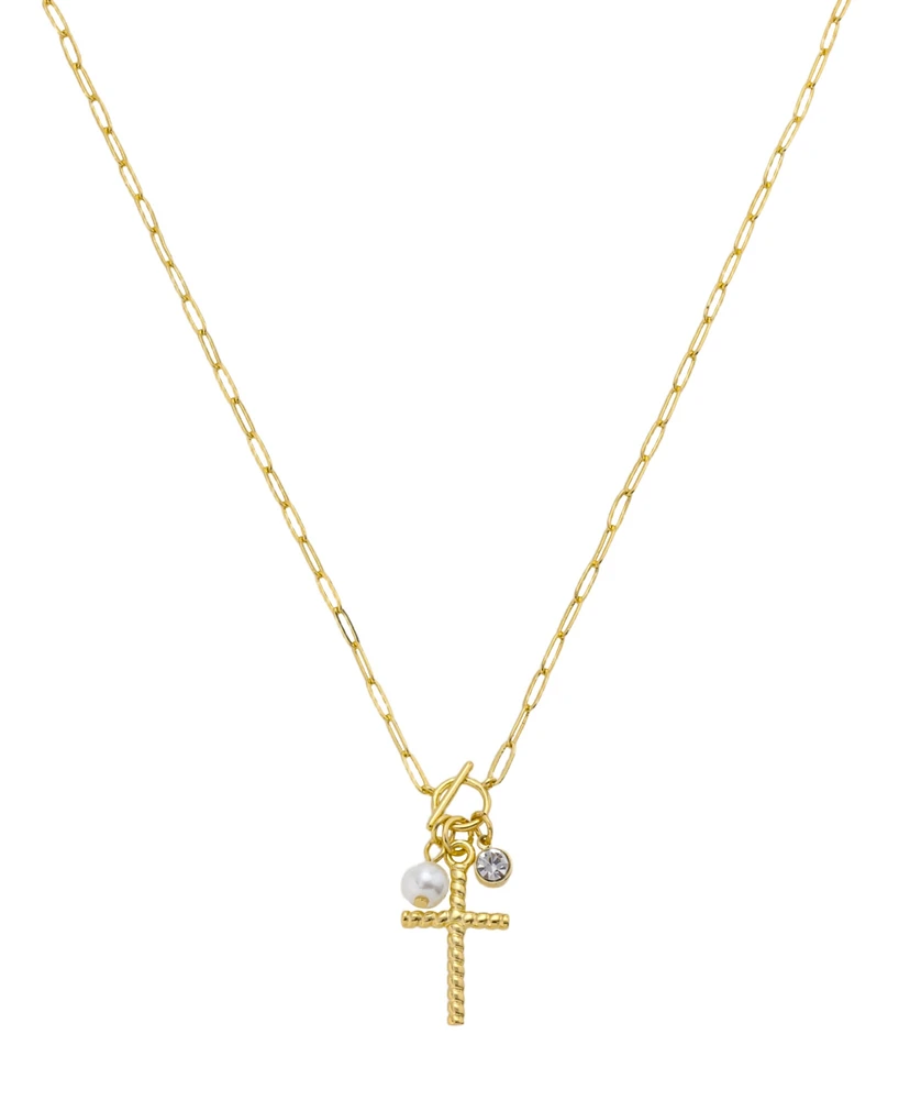 Unwritten Crystal Cross Charm Necklace