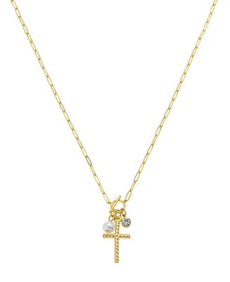 Unwritten Crystal Cross Charm Necklace